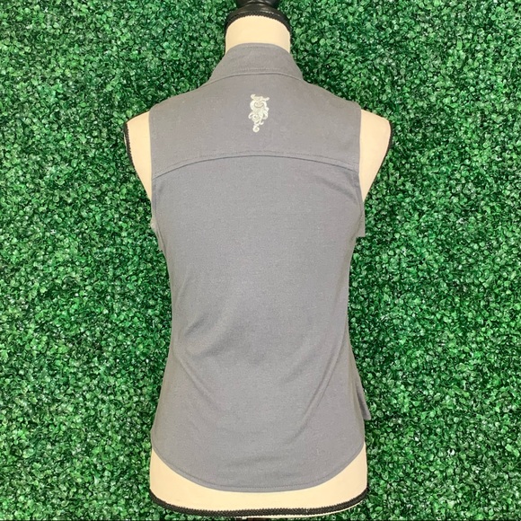 Unique Cotton Vest with Snap & Zipper Detailing - Picture 3 of 3